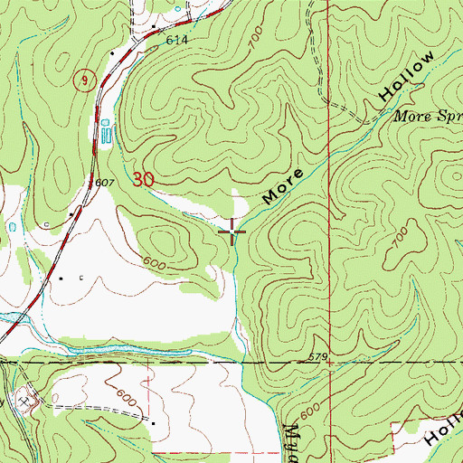 Topographic Map of Glass Hollow, AR
