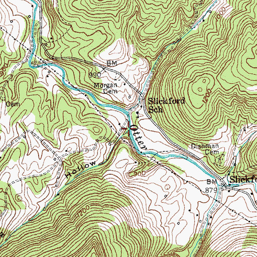 Topographic Map of Hog Hollow, KY