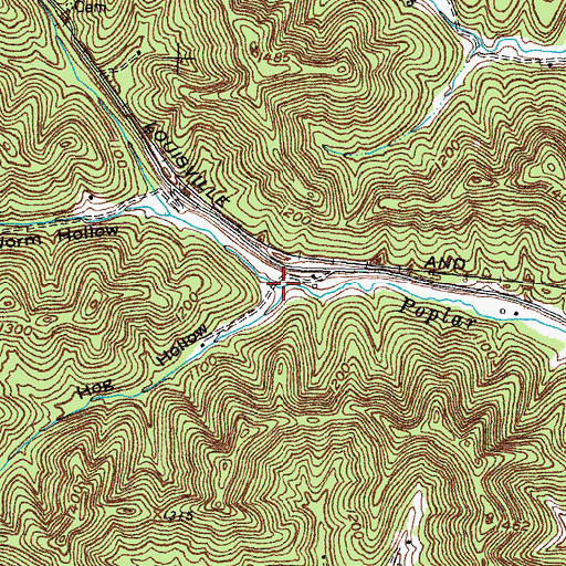 Topographic Map of Hog Hollow, KY