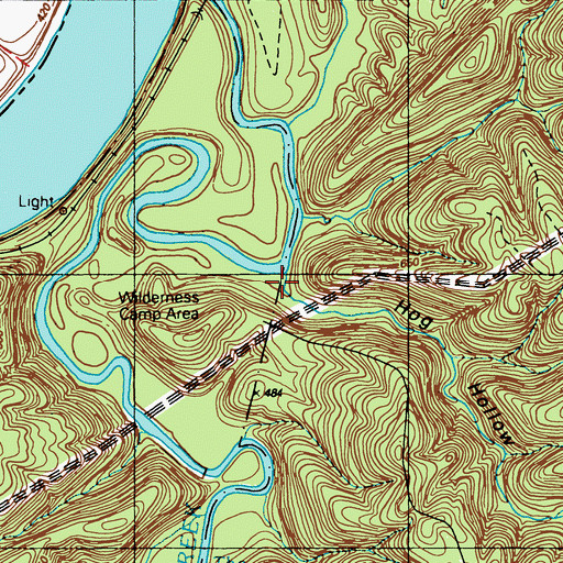 Topographic Map of Hog Hollow, KY