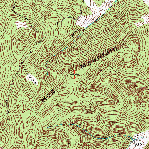 Topographic Map of Hog Mountain, KY