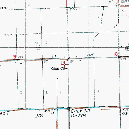 Topographic Map of Glaze Church, AR
