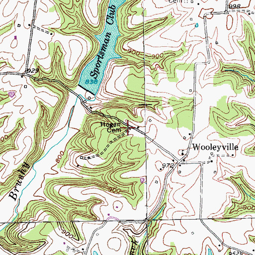 Topographic Map of Hogan Cemetery, KY