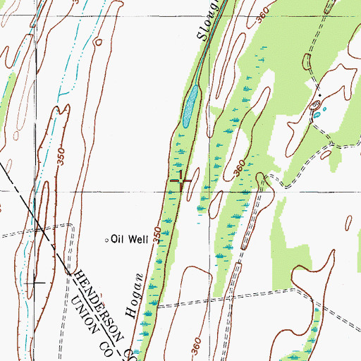 Topographic Map of Hogan Slough, KY