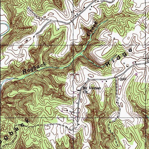 Topographic Map of Hogback Ridge, KY