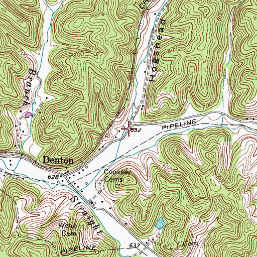 Topographic Map of Hogshead Hollow, KY