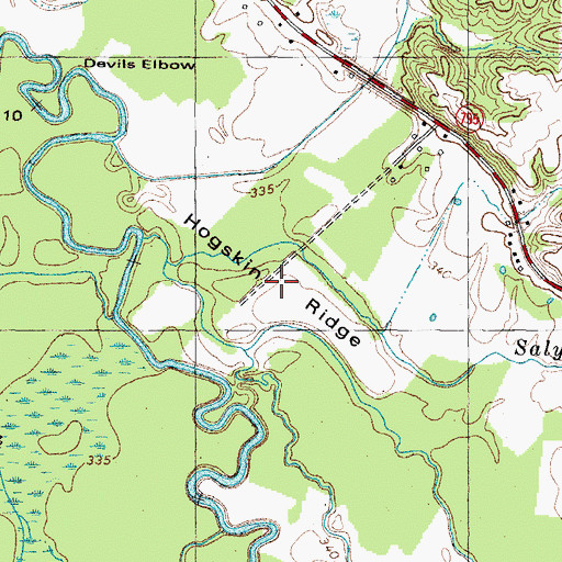 Topographic Map of Hogskin Ridge, KY