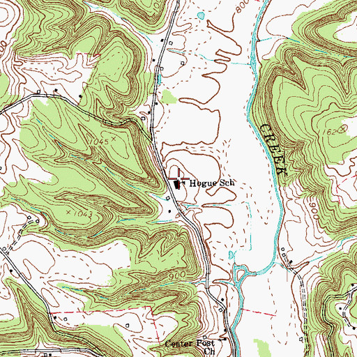 Topographic Map of Hogue School, KY
