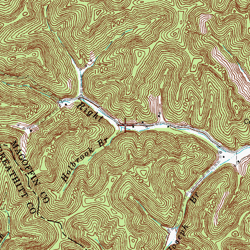 Topographic Map of Holbrook Branch, KY