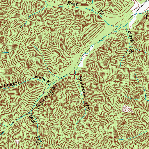 Topographic Map of Holbrook Hollow, KY