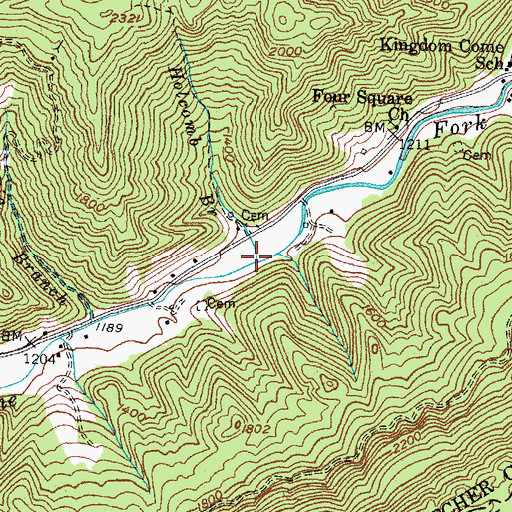 Topographic Map of Holcomb Branch, KY