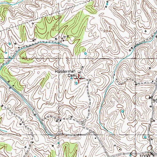 Topographic Map of Holderman Cemetery, KY