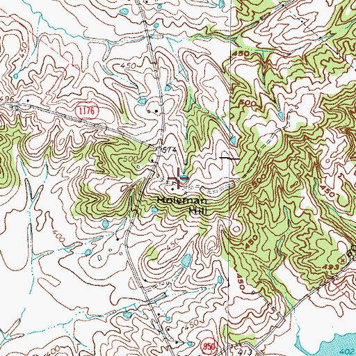 Topographic Map of Holeman Hill, KY