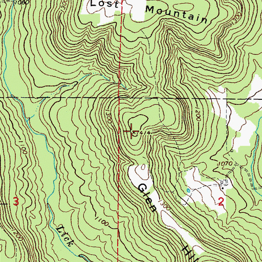 Topographic Map of Glen Hill, AR