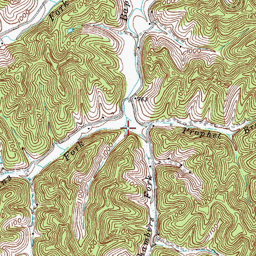 Topographic Map of Hollins Fork, KY