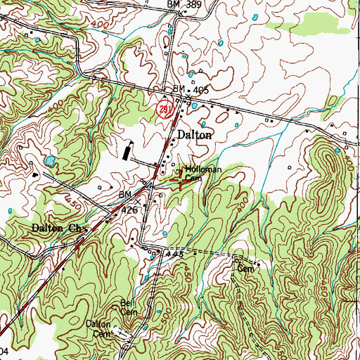Topographic Map of Holloman Cemetery, KY
