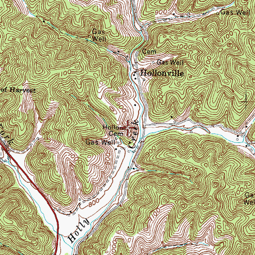 Topographic Map of Hollon Cemetery, KY
