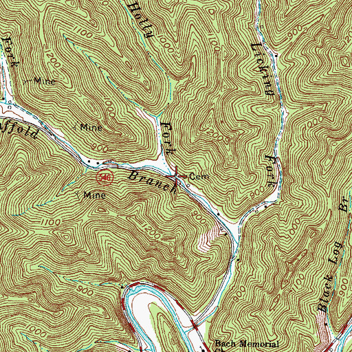 Topographic Map of Holly Fork, KY