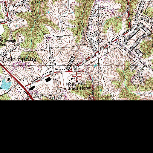 Topographic Map of Holly Hill Childrens Home, KY
