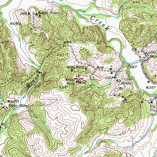 Topographic Map of Holly Mine, KY