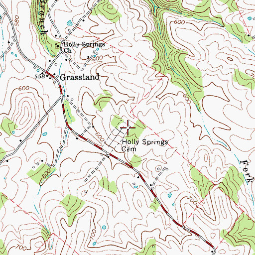 Topographic Map of Holly Springs Cemetery, KY