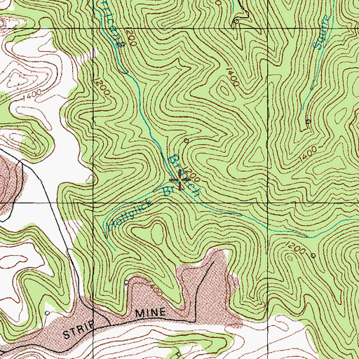 Topographic Map of Hollylick Branch, KY