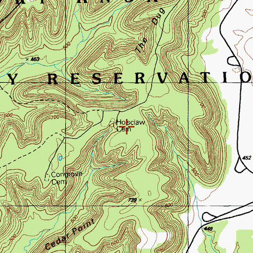 Topographic Map of Holsclaw Cemetery, KY