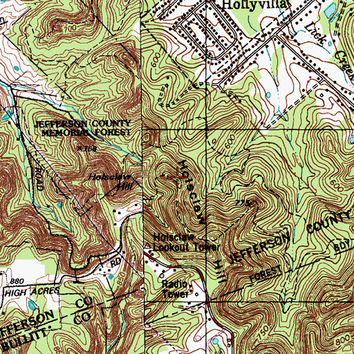 Topographic Map of Holsclaw Hill, KY