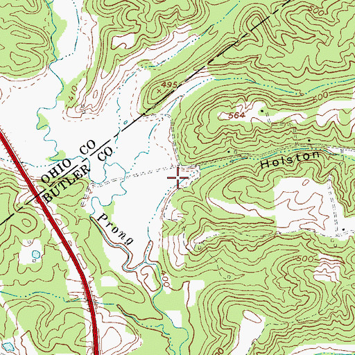 Topographic Map of Holston Hollow, KY