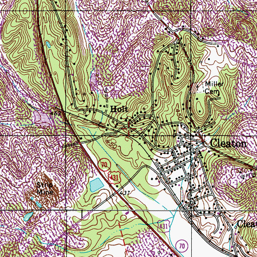Topographic Map of Holt, KY