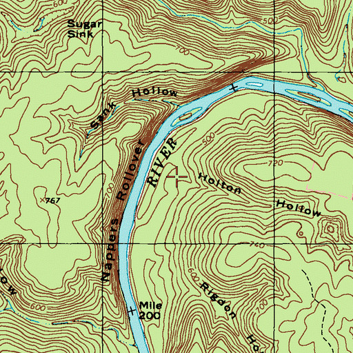 Topographic Map of Holton Hollow, KY