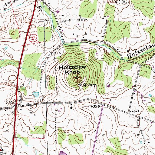 Topographic Map of Holtzclaw Knob, KY