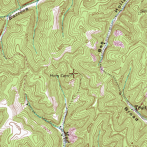 Topographic Map of Holy Cemetery, KY