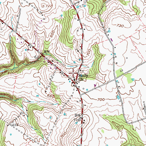 Topographic Map of Holy Church, KY