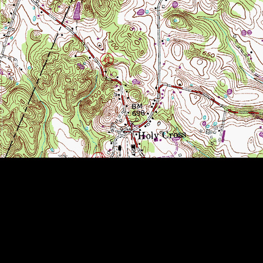 Topographic Map of Holy Cross, KY