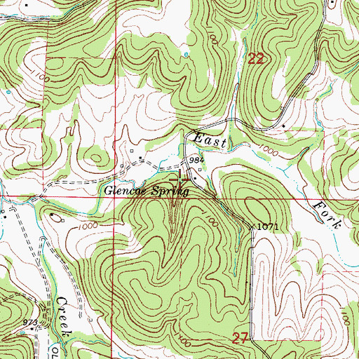 Topographic Map of Glencoe Spring, AR