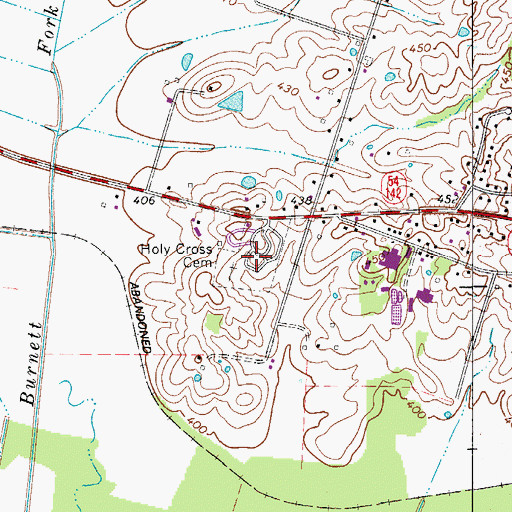 Topographic Map of Holy Cross Cemetery, KY