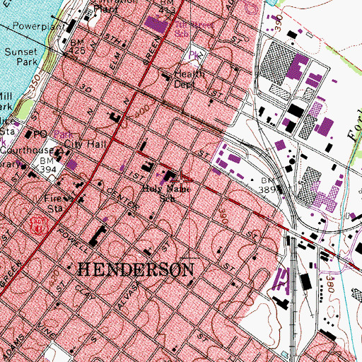 Topographic Map of Holy Name School, KY