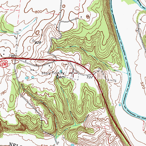 Topographic Map of Holy Trinity Cemetery, KY