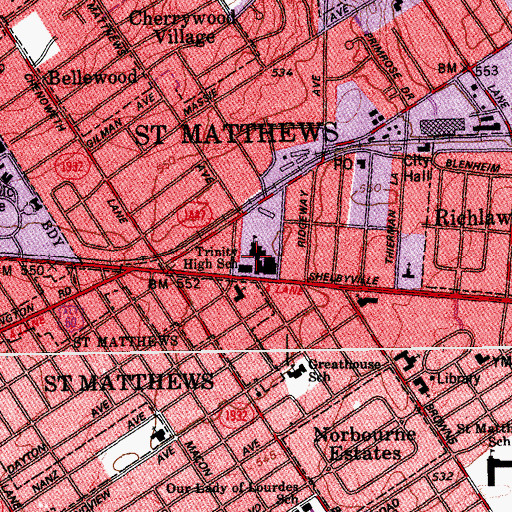Topographic Map of Holy Trinity School, KY