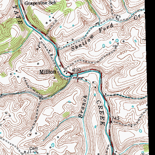 Topographic Map of Honest Branch, KY