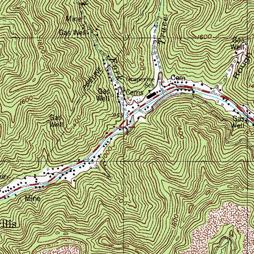 Topographic Map of Honey Fork, KY
