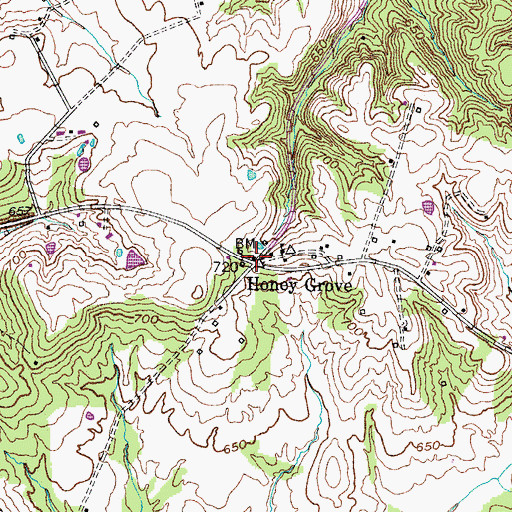 Topographic Map of Honey Grove, KY