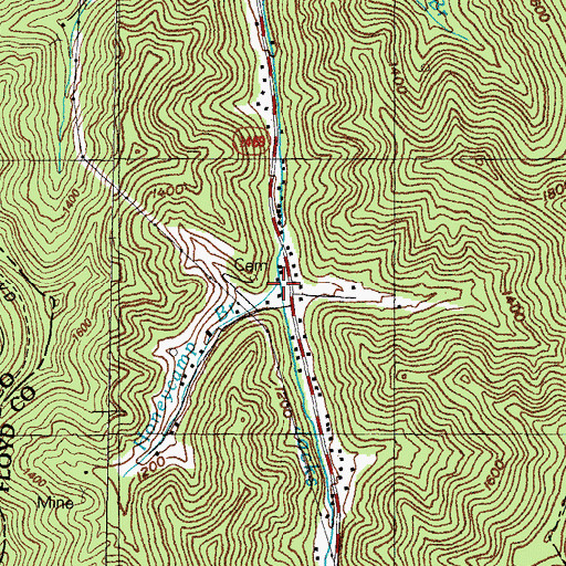 Topographic Map of Honeycamp Branch, KY