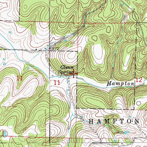 Topographic Map of Glenn Spring, AR