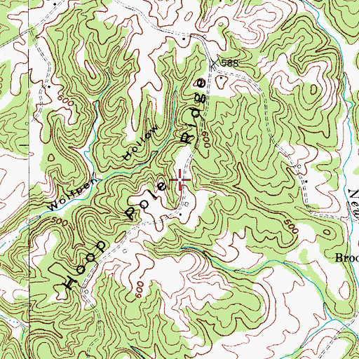 Topographic Map of Hoop Pole Ridge, KY