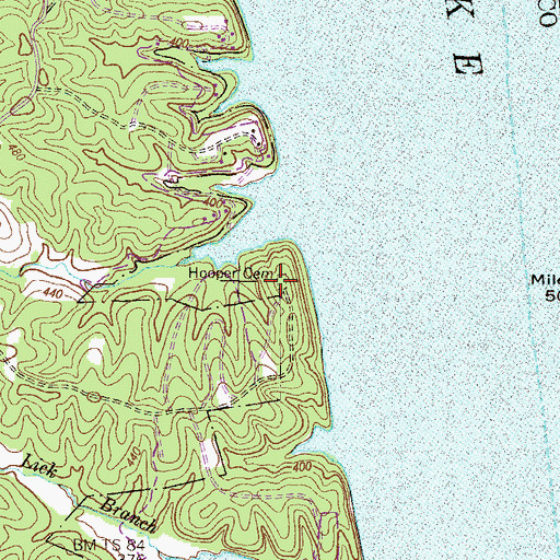 Topographic Map of Hooper Cemetery, KY