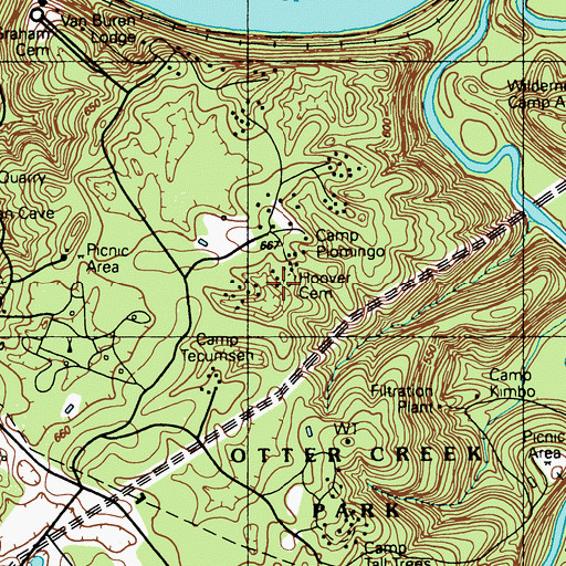 Topographic Map of Hoover Cemetery, KY