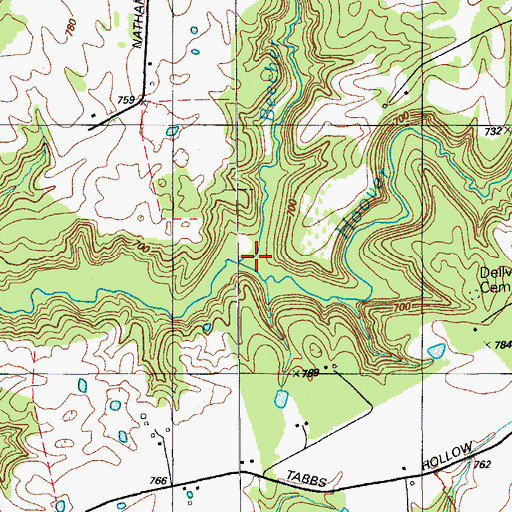 Topographic Map of Hoover Creek, KY