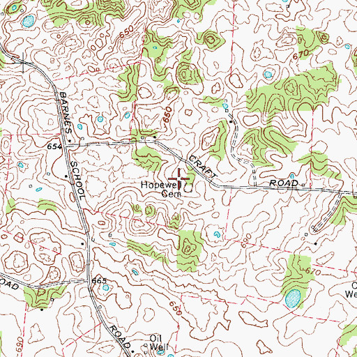 Topographic Map of Hopewell Cemetery, KY